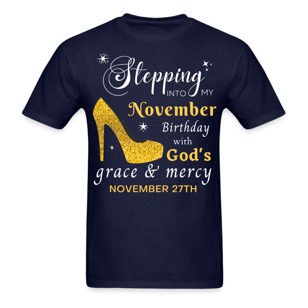 NOVEMBER 27TH GOD'S GRACE UNISEX SHIRT - navy
