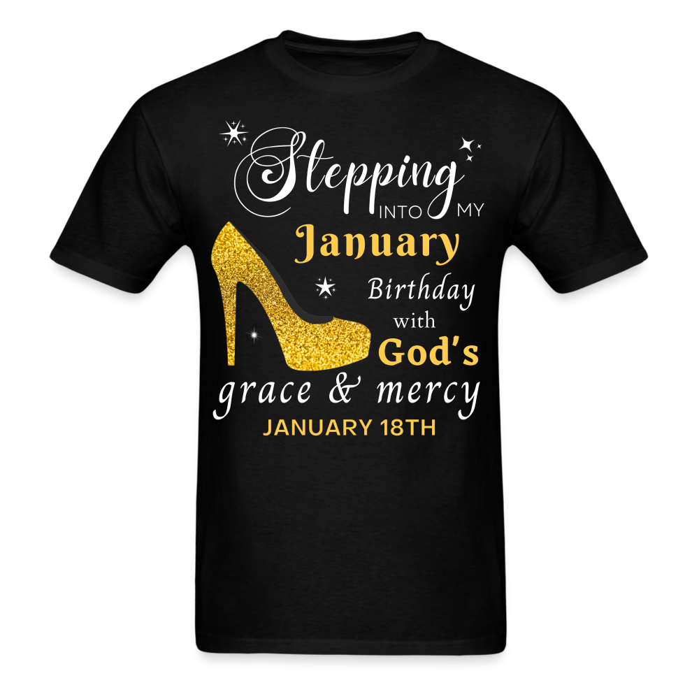 JANUARY 18TH GOD'S GRACE UNISEX SHIRT - black