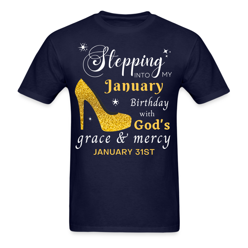 JANUARY 31ST GOD'S GRACE UNISEX SHIRT - navy