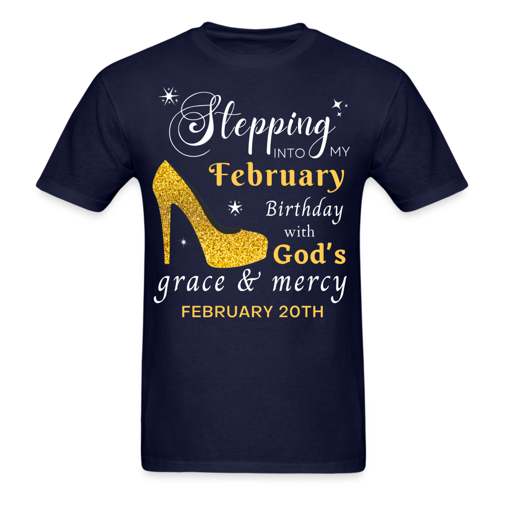 FEBRUARY 20TH GOD'S GRACE UNISEX SHIRT - navy