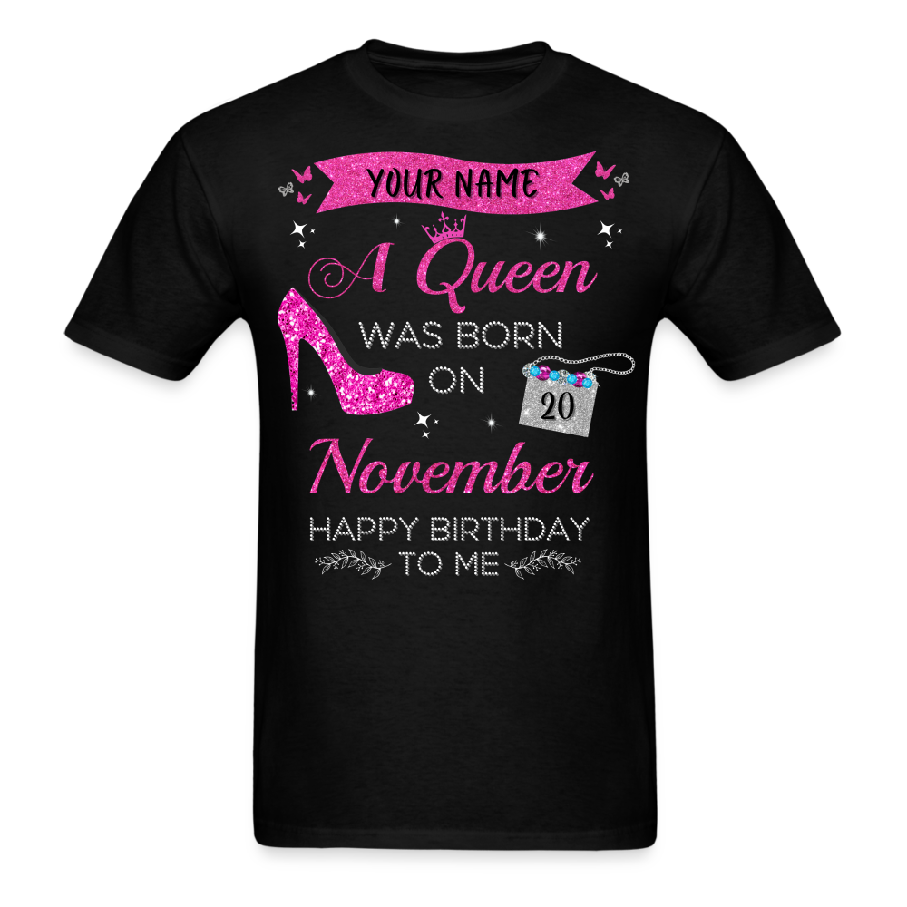 PERSONALIZABLE NOVEMBER QUEEN SHIRT - black