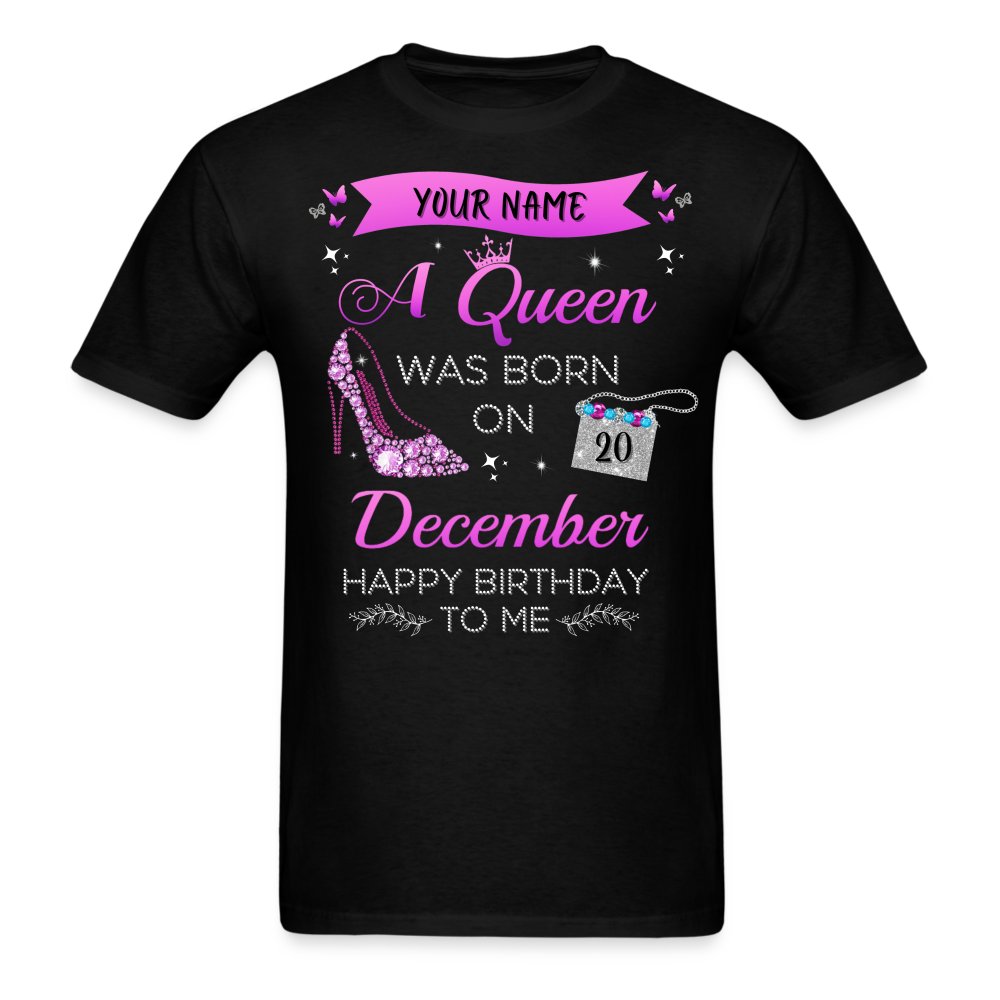 PERSONALIZABLE DECEMBER BIRTHDAY UNISEX SHIRT - black