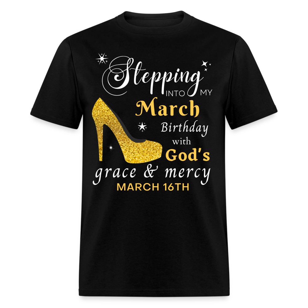 MARCH 16TH GOD'S GRACE UNISEX SHIRT - black