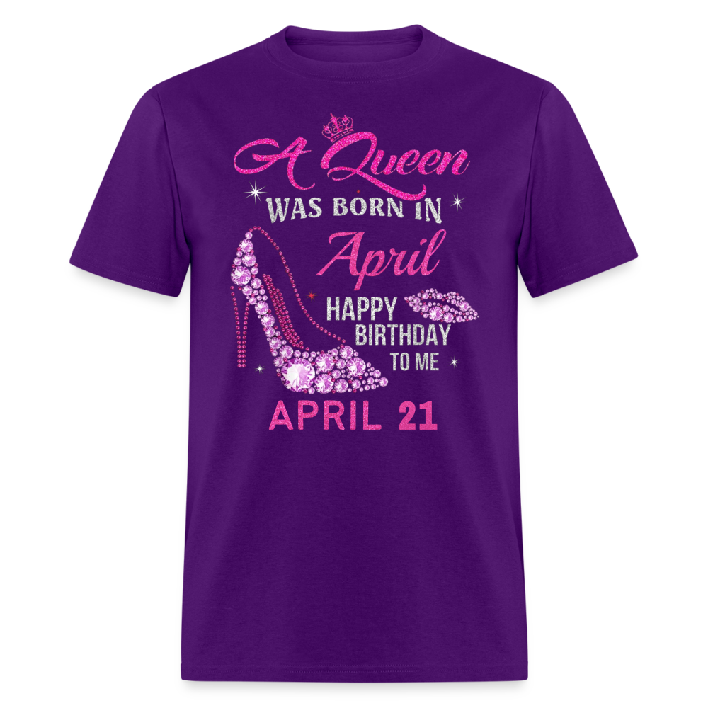 21ST APRIL QUEEN UNISEX SHIRT - purple