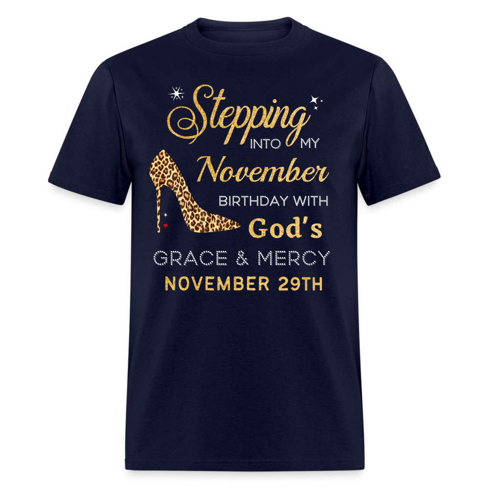 NOVEMBER 29TH GRACE AND MERCY UNISEX SHIRT - navy
