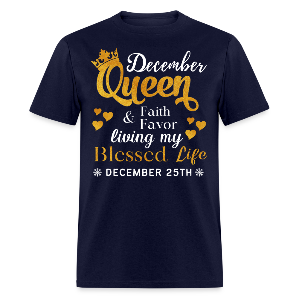 25TH DECEMBER QUEEN FAITH & FAVOR SHIRT - navy