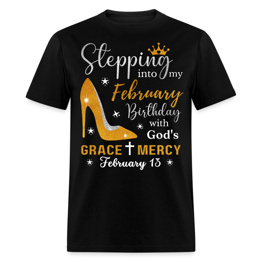 13TH FEBRUARY GRACE AND MERCY UNISEX SHIRT - black