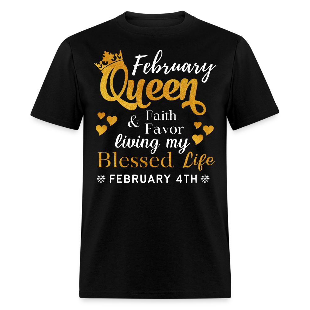 4TH FEBRUARY QUEEN FAITH & FAVOR SHIRT - black