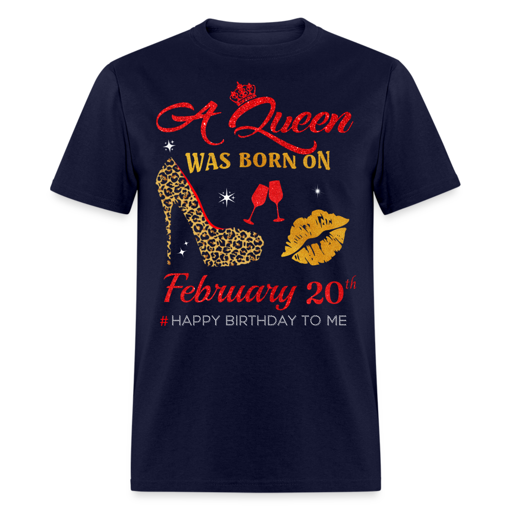 BIRTHDAY QUEEN FEBRUARY 20TH SHIRT - navy