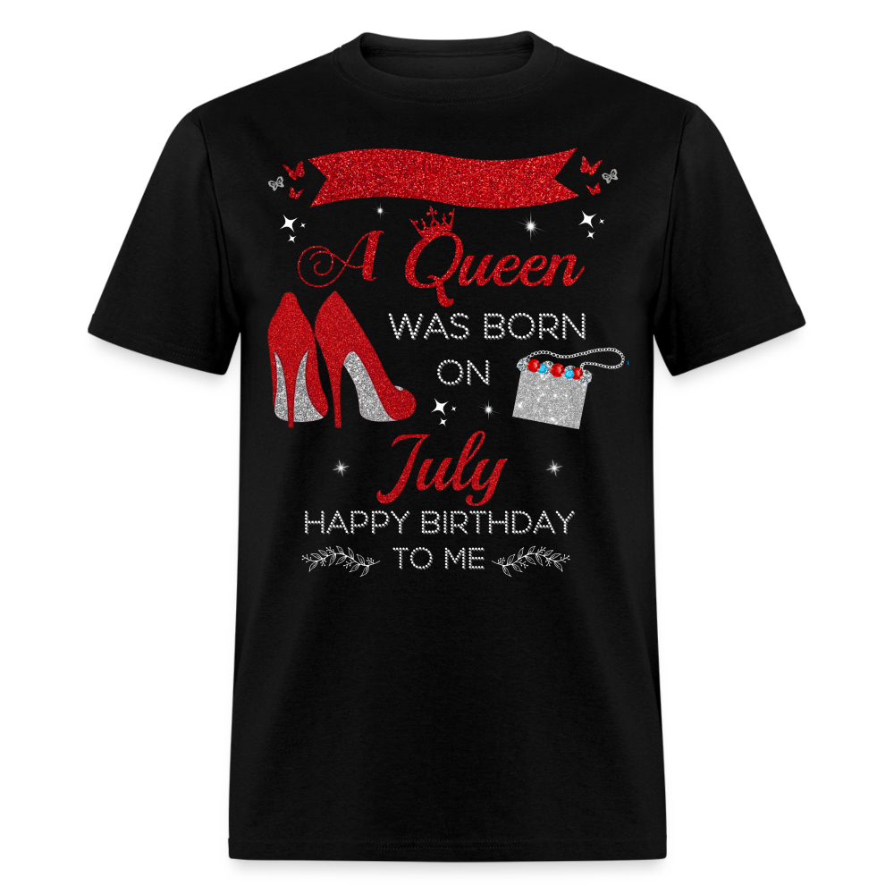 PERSONALIZABLE JULY BIRTHDAY UNISEX T-SHIRT - black
