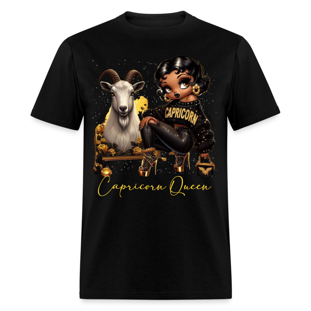 CAPRICORN QUEEN SUNSIGN UNISEX SHIRT - black