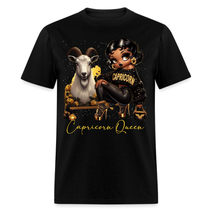 CAPRICORN QUEEN SUNSIGN UNISEX SHIRT - black