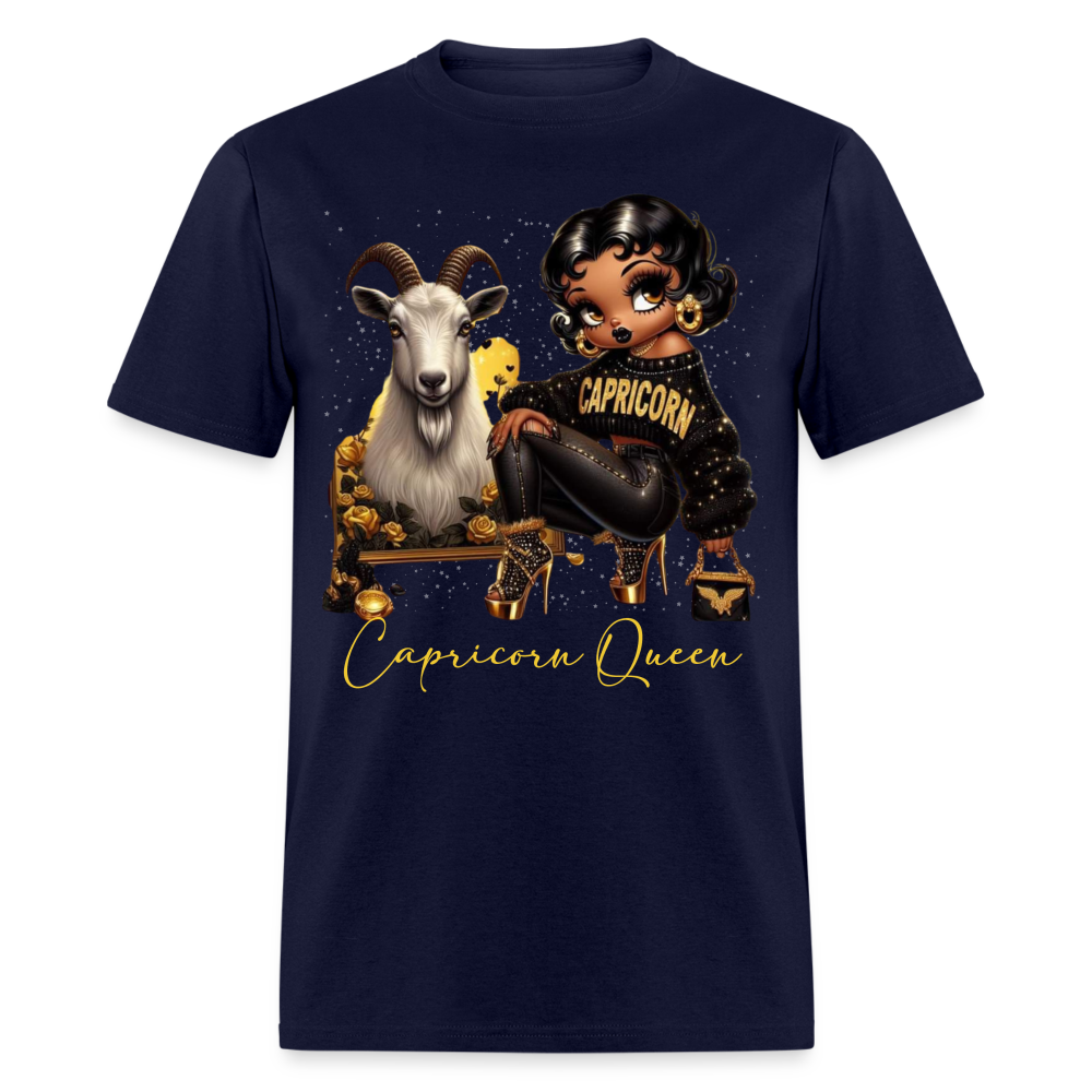 CAPRICORN QUEEN SUNSIGN UNISEX SHIRT - navy