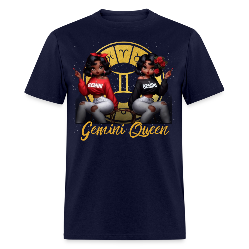 GEMINI QUEEN SUNSIGN UNISEX SHIRT - navy