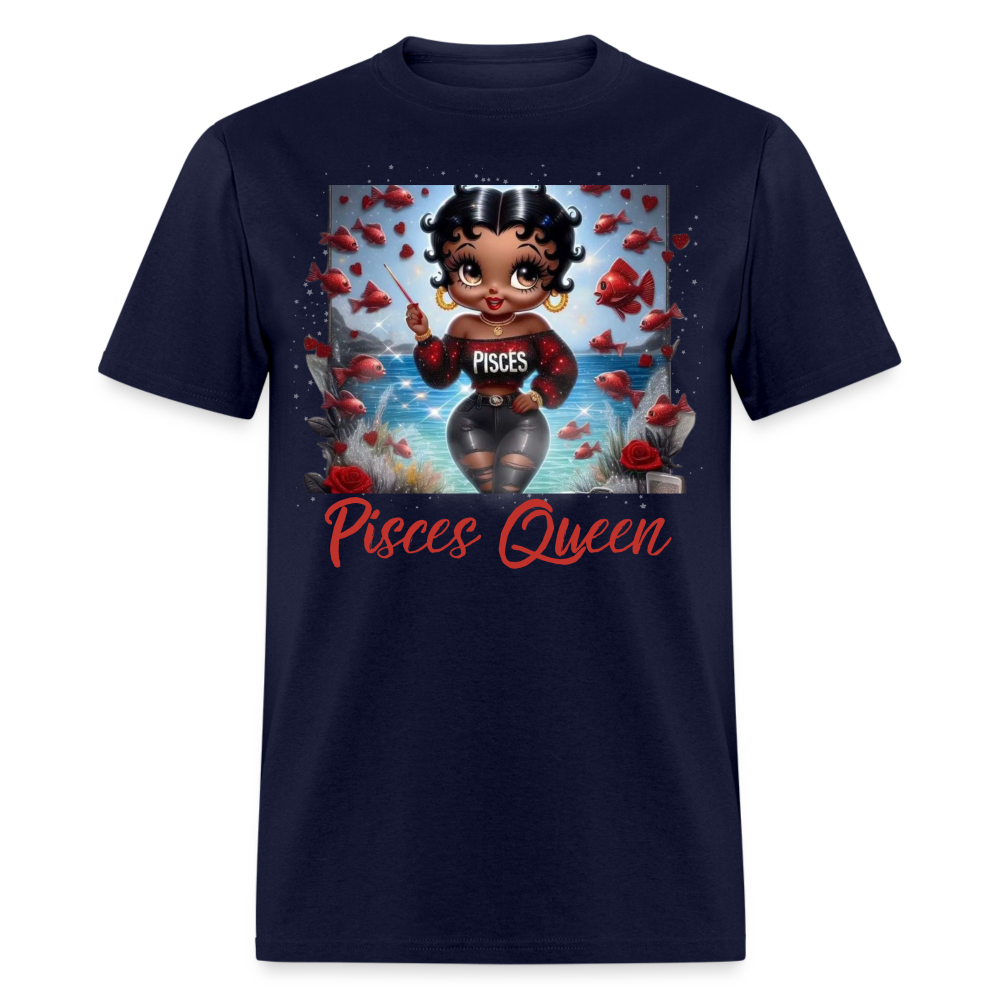 PISCES QUEEN ZOD SUNSIGN UNISEX SHIRT - navy