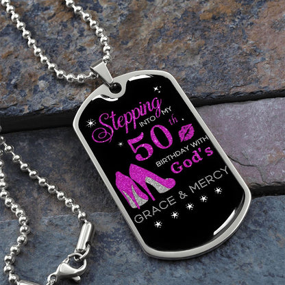 STEPPING 50TH BIRTHDAY NECKLACE