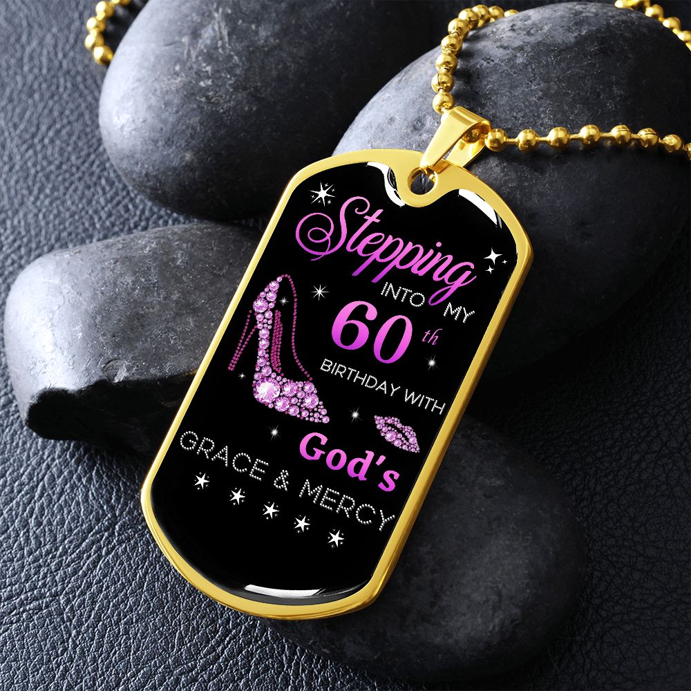 STEPPING INTO 60TH BIRTHDAY NECKLACE