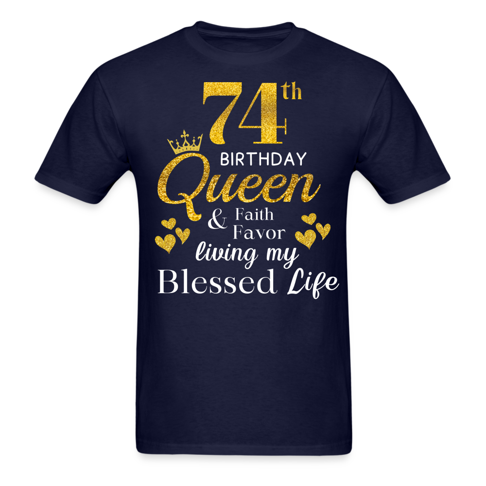 74TH QUEEN BLESSED UNISEX SHIRT - navy
