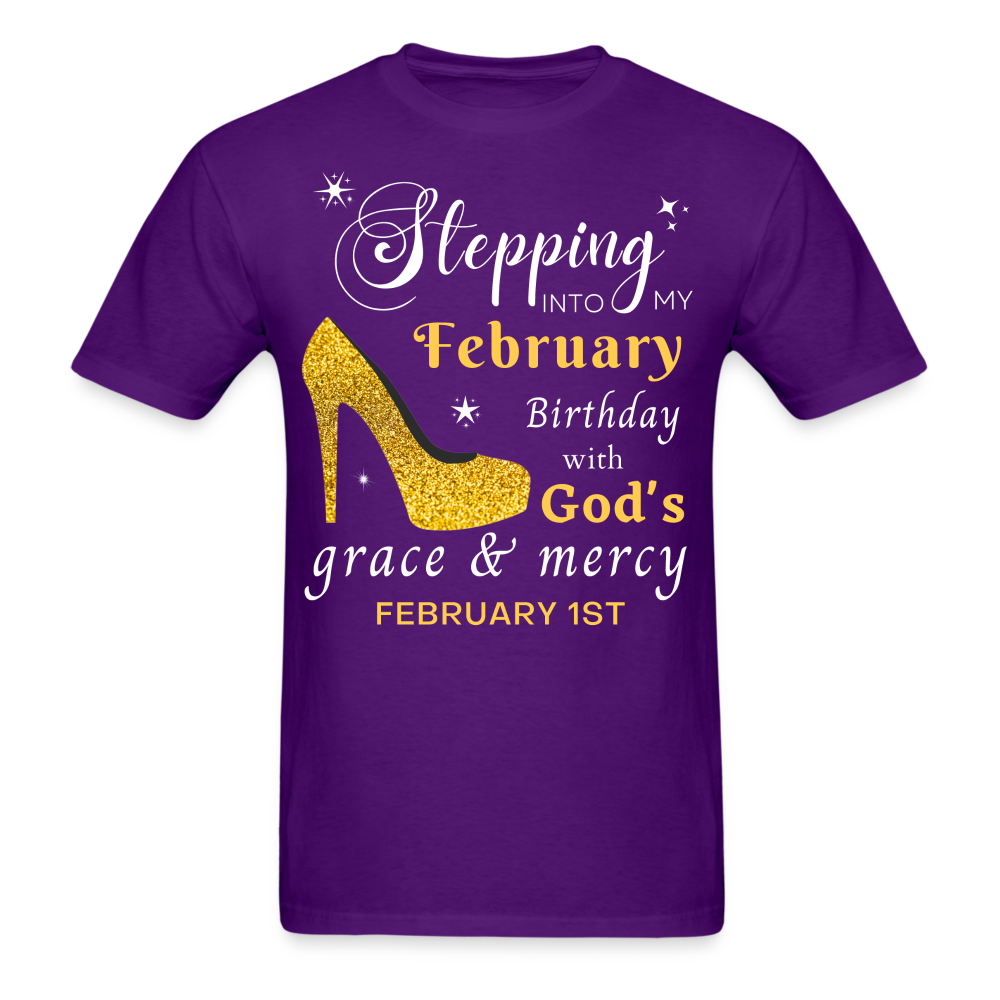 FEBRUARY 1ST GOD'S GRACE UNISEX SHIRT - purple
