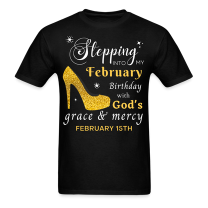 FEBRUARY 15TH GOD'S GRACE UNISEX SHIRT - black