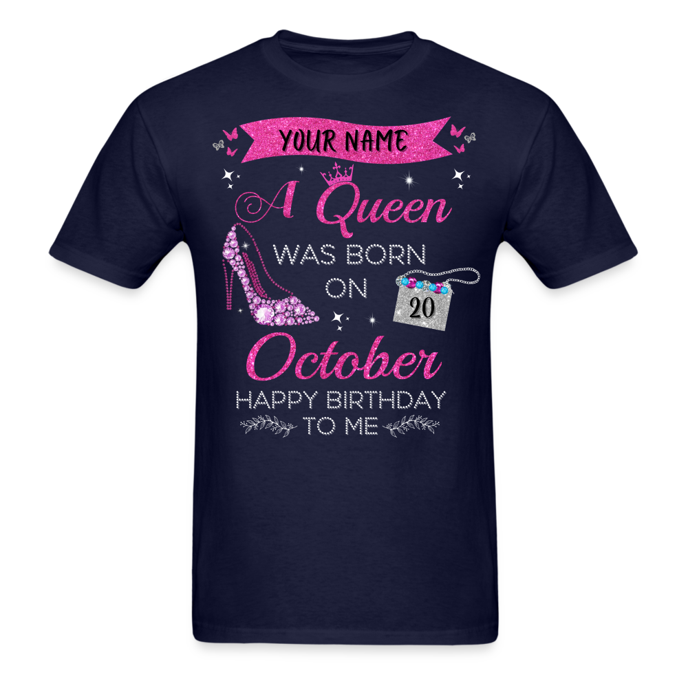 PERSONALIZABLE OCTOBER QUEEN SHIRT - navy