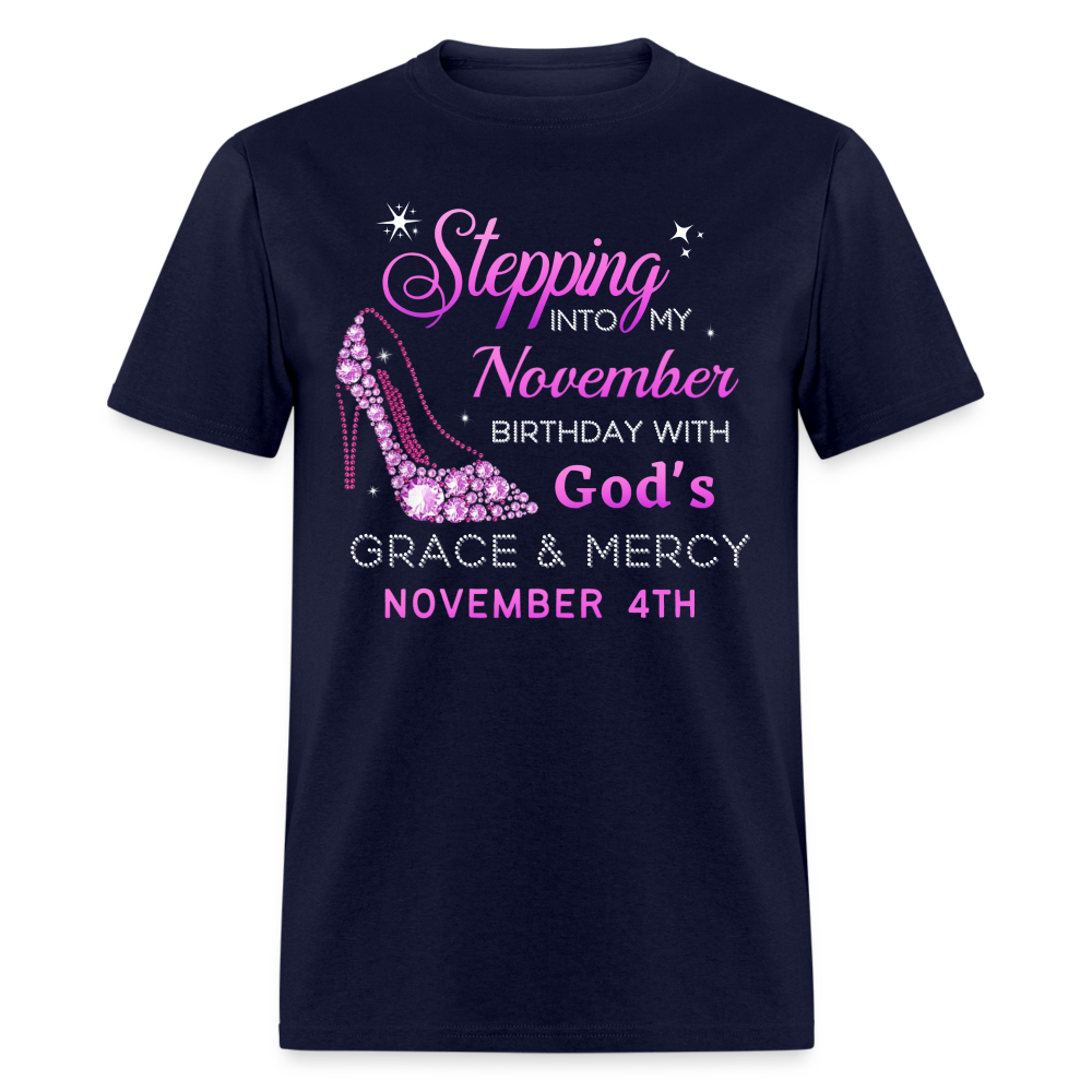 NOVEMBER 4TH BIRTHDAY UNISEX SHIRT - navy