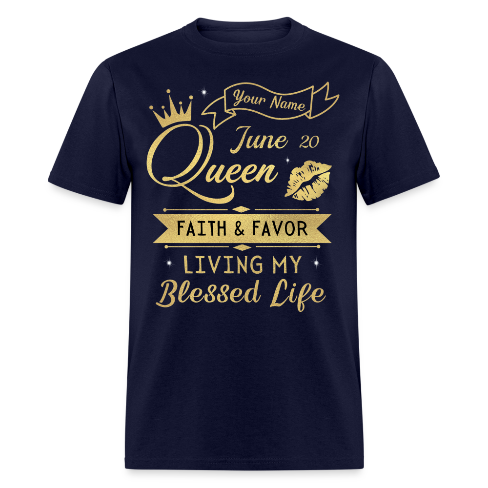 PERSONALIZABLE JUNE FAITH AND FAVOR SHIRT - navy