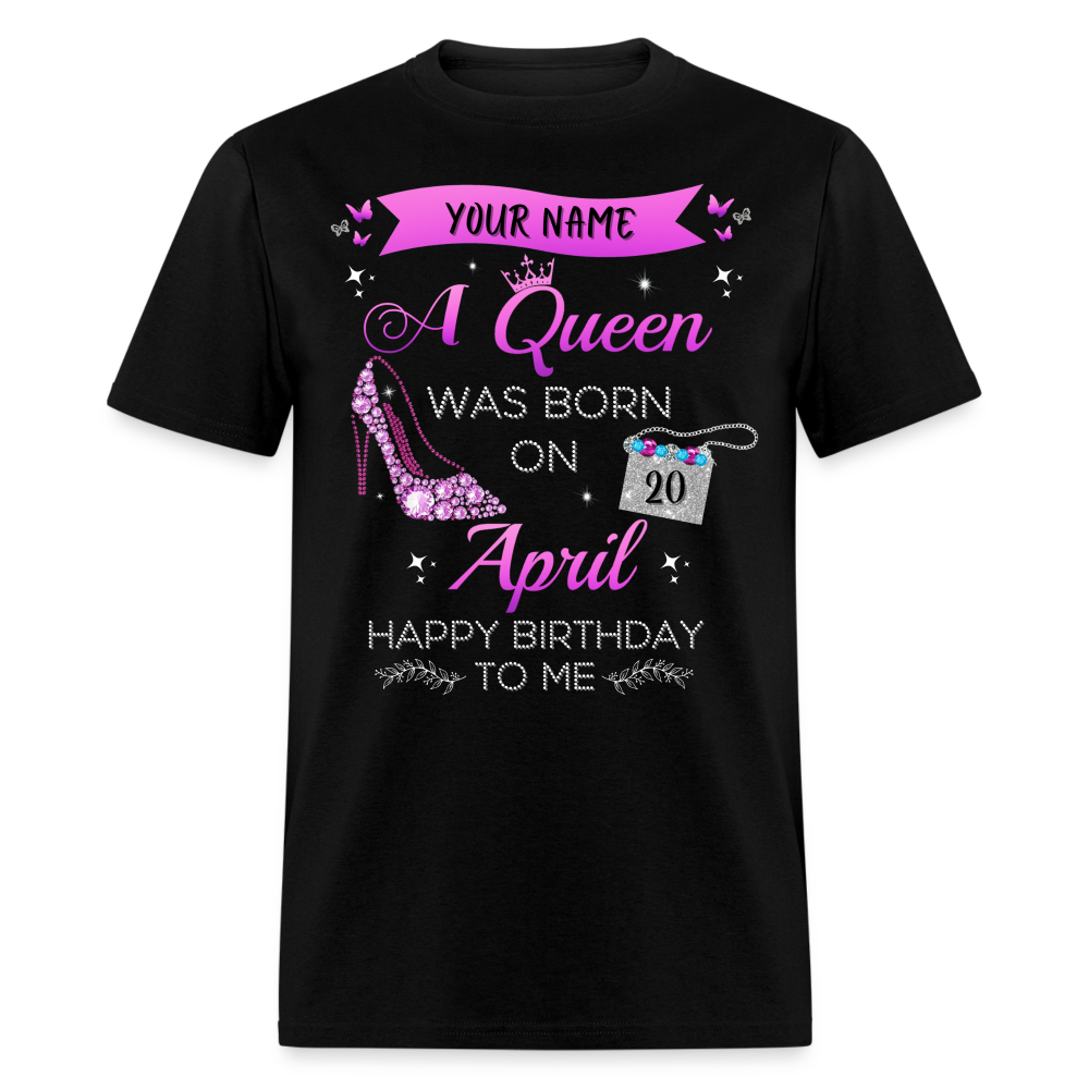 PERSONALIZABLE APRIL BIRTHDAY UNISEX SHIRT - black