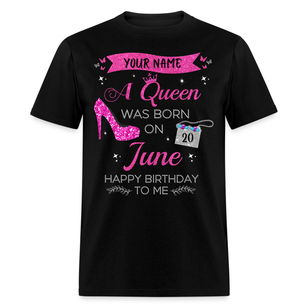 PERSONALIZABLE JUNE QUEEN SHIRT - black