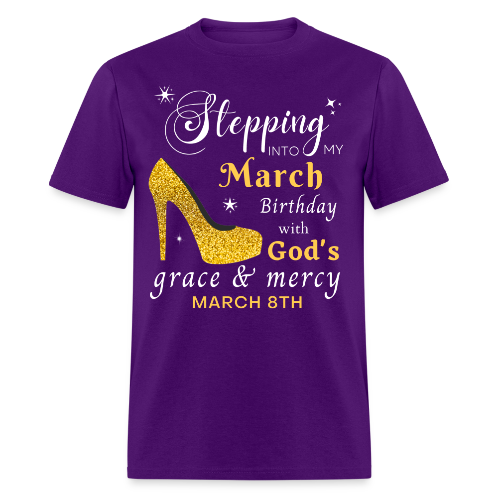 MARCH 8TH GOD'S GRACE UNISEX SHIRT - purple
