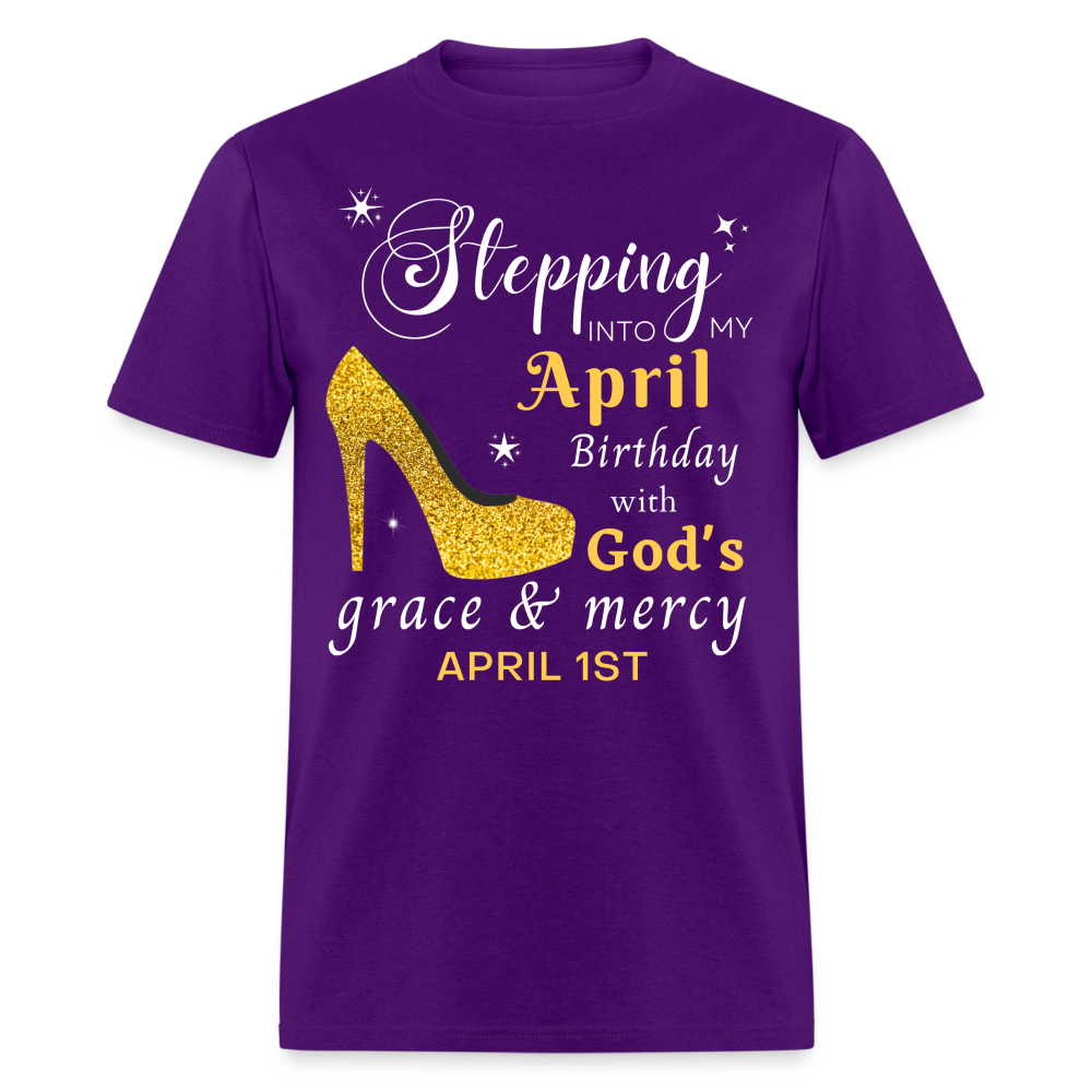 APRIL 1ST GOD'S GRACE UNISEX SHIRT - purple