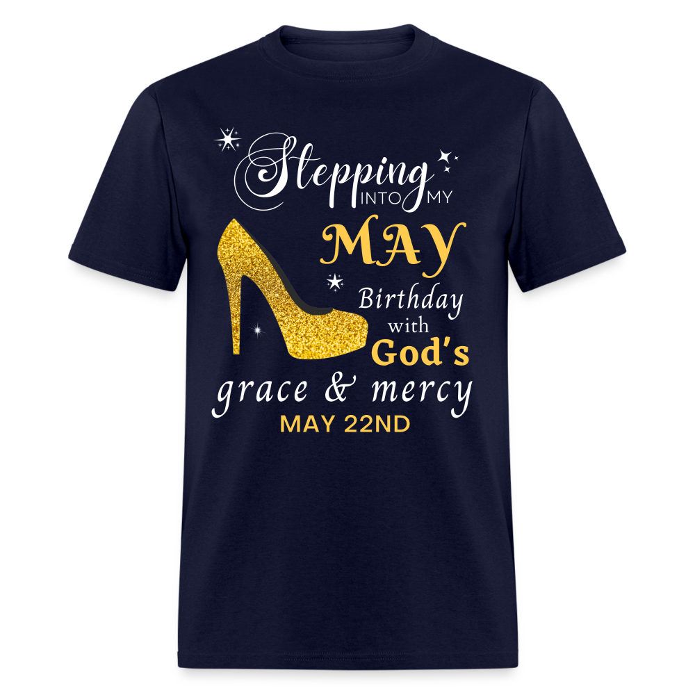 MAY 22ND GOD'S GRACE UNISEX SHIRT - navy