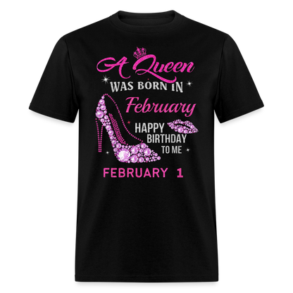 1ST FEBRUARY QUEEN UNISEX SHIRT - black