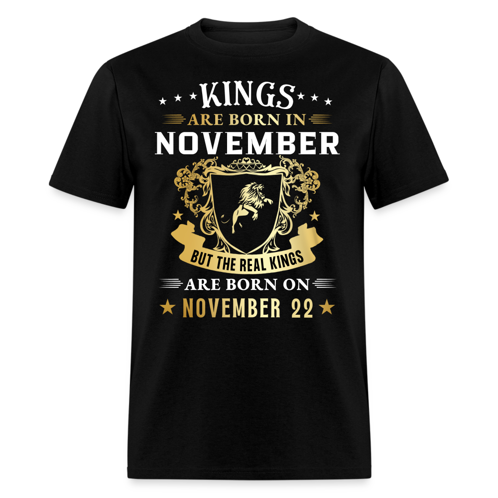 22ND NOVEMBER KING UNISEX SHIRT - black
