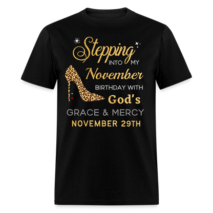 NOVEMBER 29TH GRACE AND MERCY UNISEX SHIRT - black