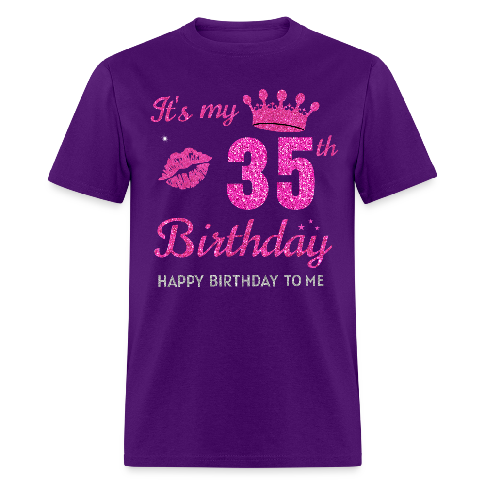 MY 35TH BIRTHDAY UNISEX SHIRT - purple