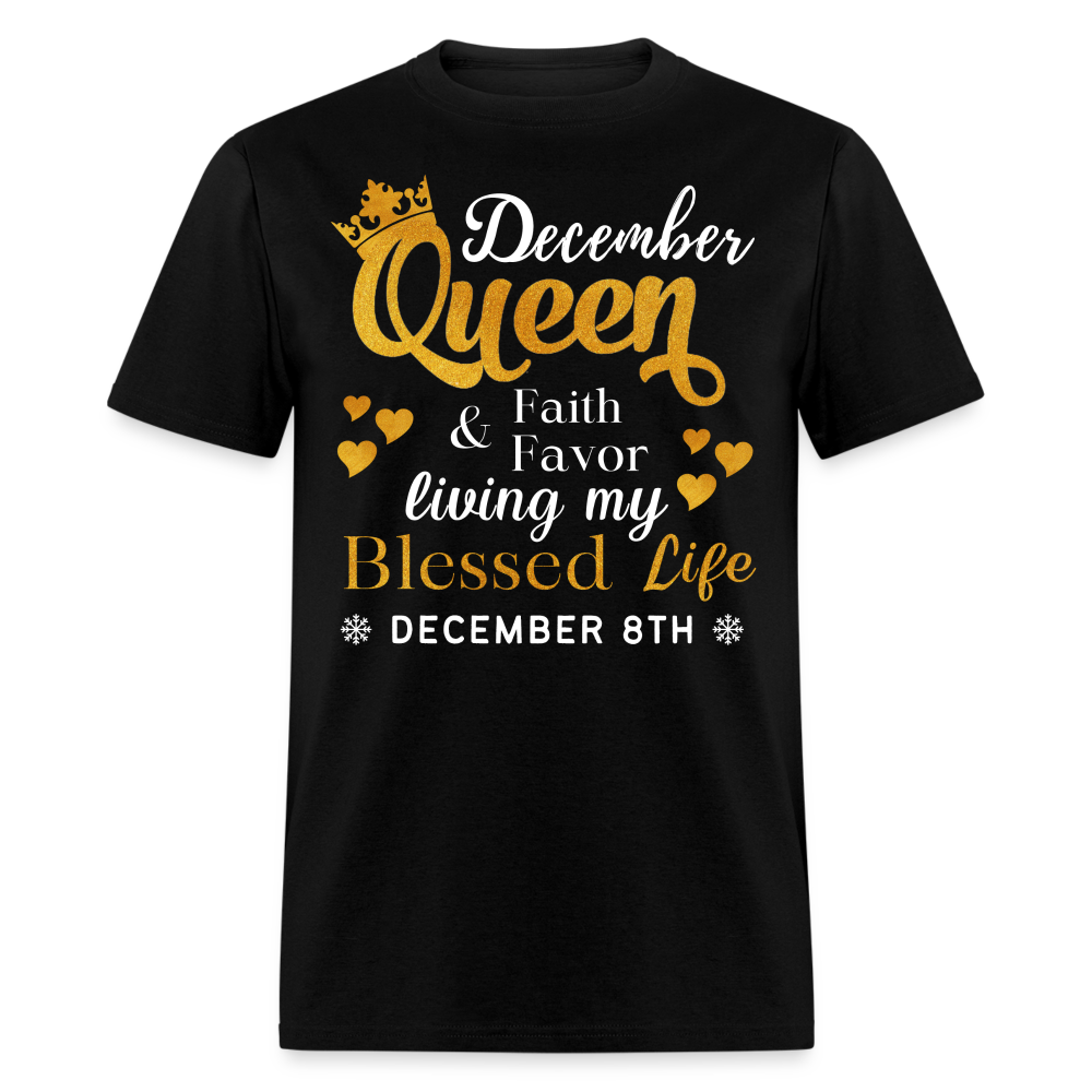 8TH DECEMBER QUEEN FAITH & FAVOR SHIRT - black