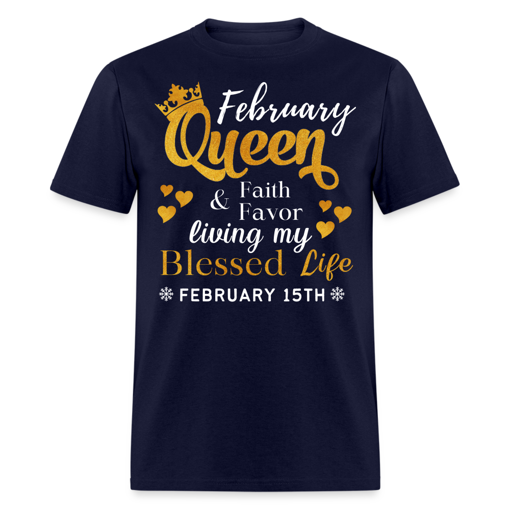 15TH FEBRUARY QUEEN FAITH & FAVOR SHIRT - navy