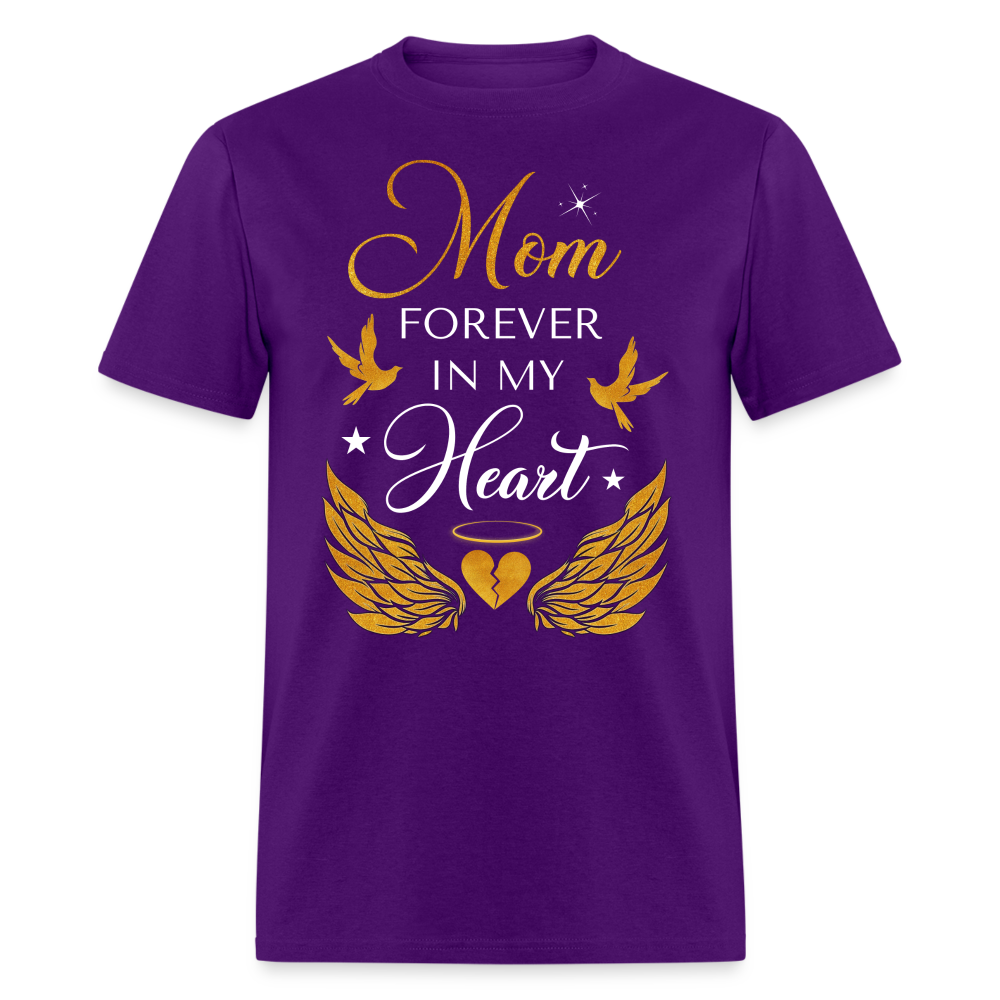 MOM FOREVER IN HEART SHIRT - purple