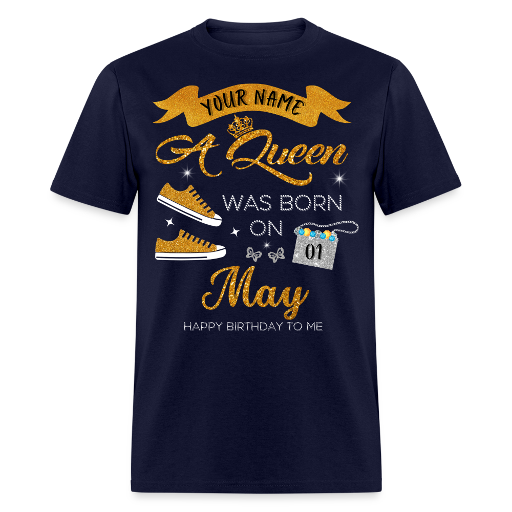 PERSONALIZABLE QUEEN MAY SHIRT - navy
